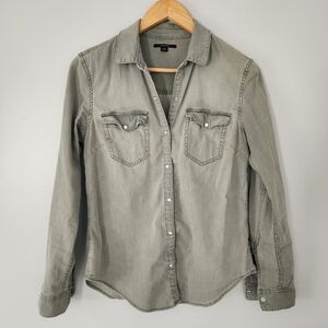 Tahari Gray Button Down Shirt for Women